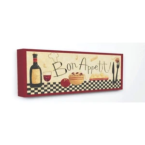 Stupell Industries Bon Appetit Kitchen Canvas Wall Art, Multi-Color 17L" x 1W" - Picture 1 of 7