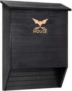 Bat House for Outdoors - 2 Large Chambers Bat Box for outside & Tree - Black - Picture 1 of 12