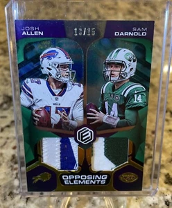 ๐ฅ2019 Panini Opposing Elements Relic Gold #OE-4 Josh Allen/Sam Darnold /15๐ฅ - Picture 1 of 8