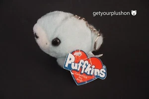 PUFFKINS 1997 VTG SLICK ICE BLUE SEAL KEYRING 2.5" PLUSH - Picture 1 of 4
