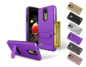 Für LG Aristo 2 / Aristo 3 Slim Kartenfach Ständer Stoßfest Hybrid TPU Case Hülle - Bild 1 von 18
