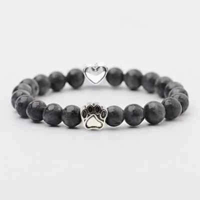 Brazalete rascador gato plata piedra energética cristal curativo natural 2 piezas 8 mm Foto 1 de 4