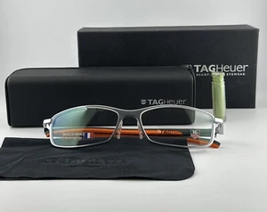 Authentic Tag Heuer TH 0804 Full Rim Gray/Orange Temples France Eyeglass Eyewear - Picture 1 of 21