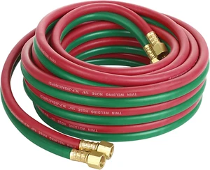 Oxygen Acetylene Hose 1/4-Inch × 25 Feet 9/16”-18 B Fittings Welding Cutting New - Picture 1 of 6
