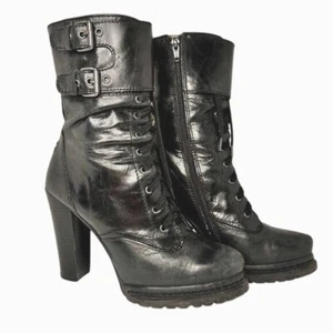 BCBG GenMartano Women's Platform Bootie Block Heel Lace-Up Vamp Front Side Zip 8 - Picture 1 of 9