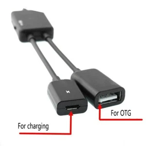 2 Porta Micro USB Caricabatterie OTG Hub Cavo Adattatore For-Android Tablet - Zdjęcie 1 z 4