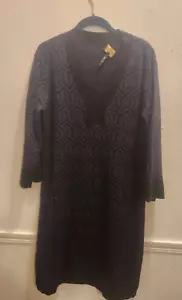 Laundry by Shelli Segal Womens L Black Gray Wool Blend Sweater Dress #30 - Picture 1 of 9