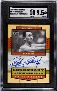 2003-04 UD Legends Legendary Signatures BOB COUSY Auto (SGC 9.5, 10) POP 1 - Foto 1 di 2