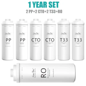 1 Year Set PP CTO T33 RO Water Filter Replacement For SimPure T1-400 RO System - Picture 1 of 5