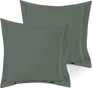 European Square Pillow Shams Set of 2pc 100% Egyptian Cotton Cushion Cover Su... - Picture 1 of 9