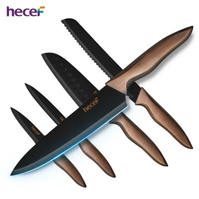 5PCS Kitchen Knife Set Stainless Steel Vantage Chef Knives with Blade Sheaths