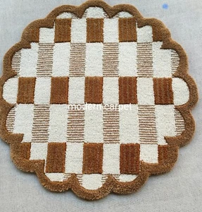 Matilda Goad Plaid Rugs Handmade 100% Woolen Hand Tufted For Home Decoration - Picture 1 of 10
