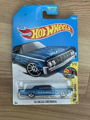 Художественные автомобили 2017 Hot Wheels '64 Lincoln Continental синие 110/365 HW 2/10 трудно найти - Изображение 1 из 4