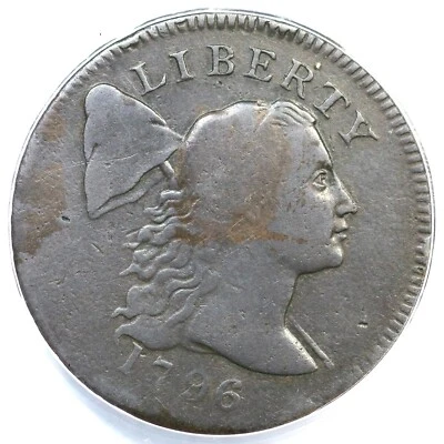 1796 S-85 R-5 ANACS F 12 Liberty Cap Large Cent Coin 1c - Image 1 of 3