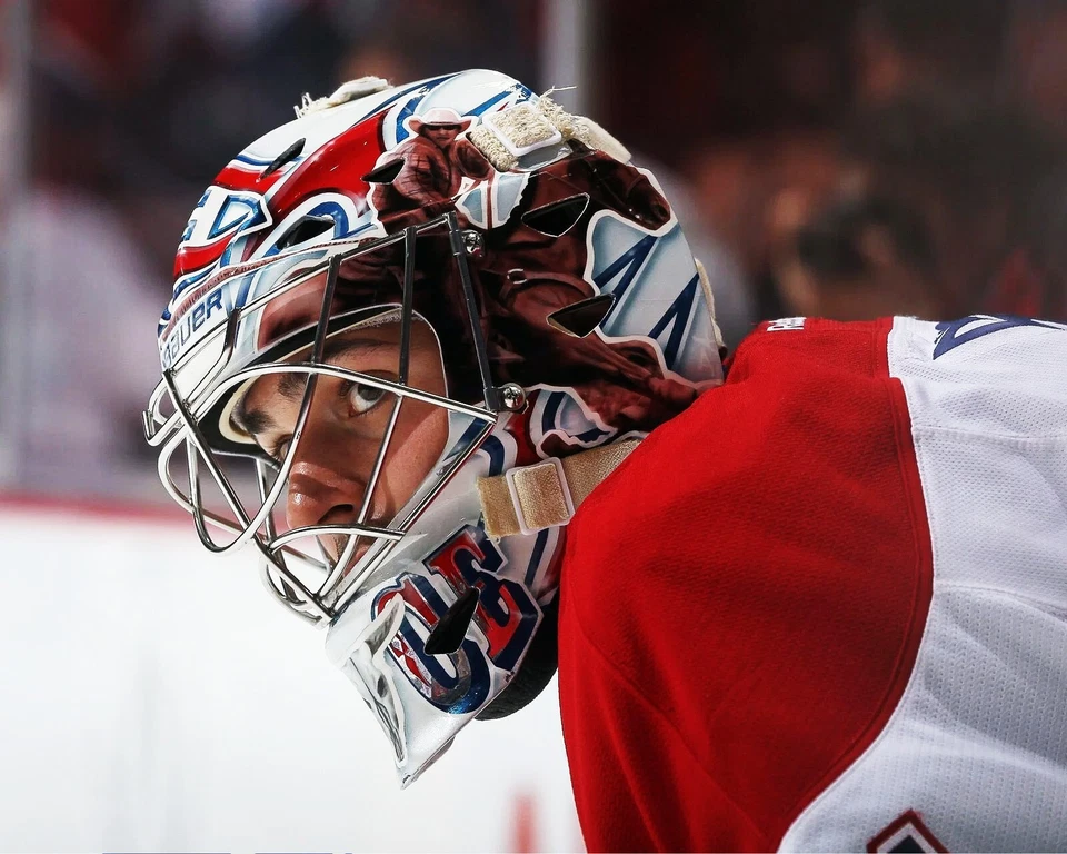 Máscara de primer plano Carey Price Montreal Canadiens 8x10 NHL foto de hockey Foto 1 de 1