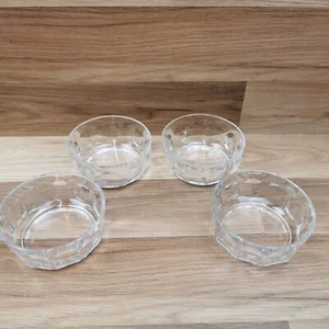 4 x Vintage Arcoroc French Clear Glass Small Thumb Print Pattern Dessert Bowls - Picture 1 of 10