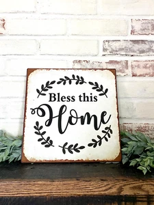 Bless This Home Sign, Rustic Sign, Farmhouse Decor - Picture 1 of 8