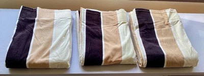 Ikea Stockholm Rand 100% Algodón Terciopelo Marrón Rayas Cortinas 3 Paneles 57x98 NUEVO Foto 1 de 4