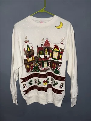 Sudadera Vintage Mayfair 1991 Jane Coley Fea Navidad L Foto 1 de 4