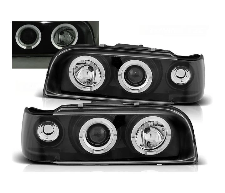 faros para VOLVO 850 1992 1993 1994 1995 1996 ojos de ángel negro LHD Foto 1 de 1