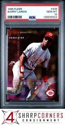 1995 FLEER #439 BARRY LARKIN REDS HOF PSA 10 - Image 1 of 3