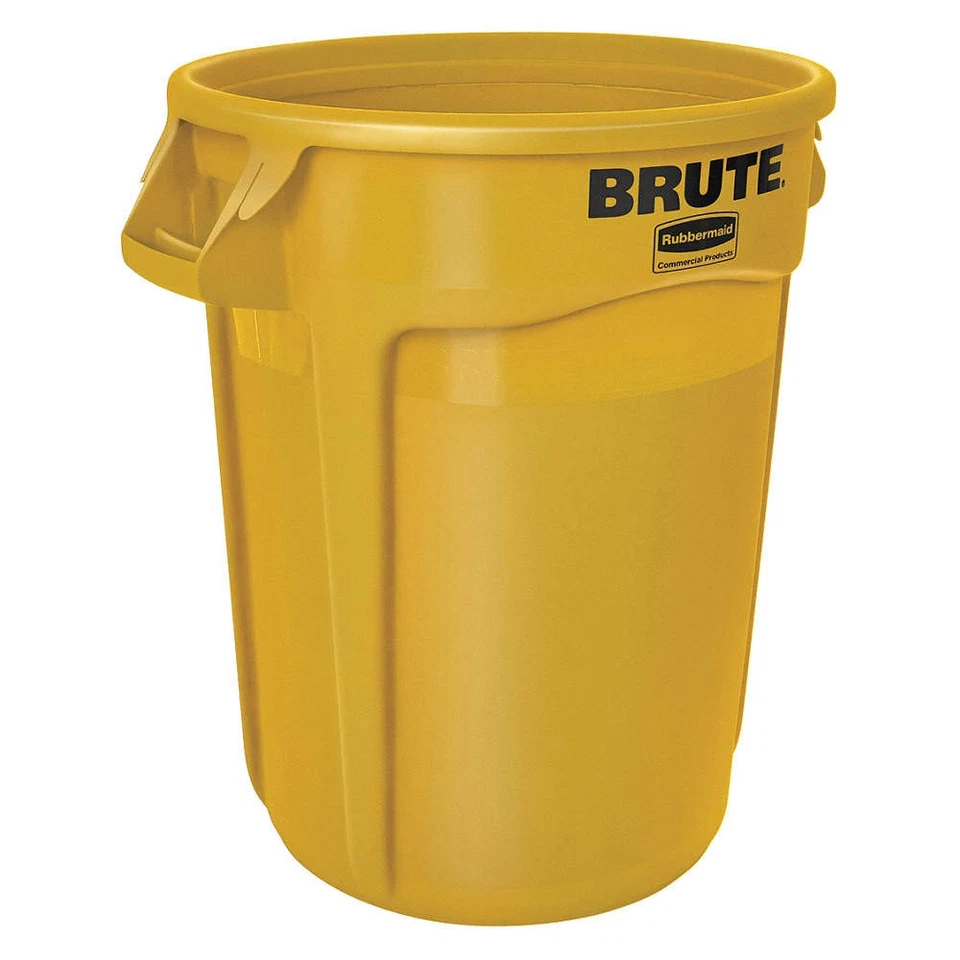 Contenedor utilitario RUBBERMAID COMMERCIAL PRODUCTS FG263200YEL, 32 galones, amarillo 35ZU Foto 1 de 1