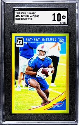 RAY-RAY MCLOUD 2018 Donruss Optic Rookies Gold #114  /10 SGC 10 BILLS - Image 1 of 2