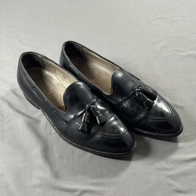 Alden for Brooks Brothers Tassel Loafer Shoes Mens Size 11 Black Leather Slip-On - Image 1 of 4