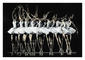 Dance Emotion - Signed Fine Art Giclée Print. Ballerina Tutu Swan Lake Movement - Picture 1 of 1