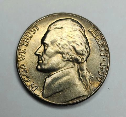 1959-P Jefferson Nickel Uncirculated Cover