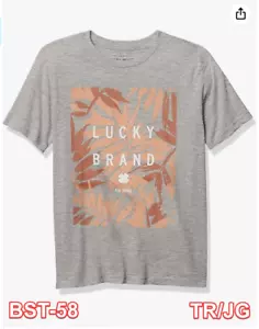 Lucky Brand Boys' Little Short Sleeve Graphic T Shirt Floral Grey Heather size 4 - Picture 1 of 4