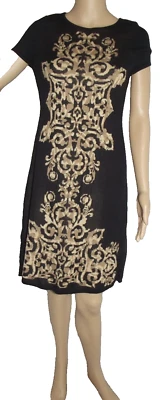 Dressbarn свитер платье маленький черный бежевый золото коричневый крышка рукав хлопок - Изображение 1 из 4