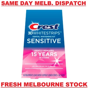 Crest 3D White Strips SENSITIVE Dental Teeth Whitening Kit 36 Strips - BRAND NEW - Picture 1 of 7