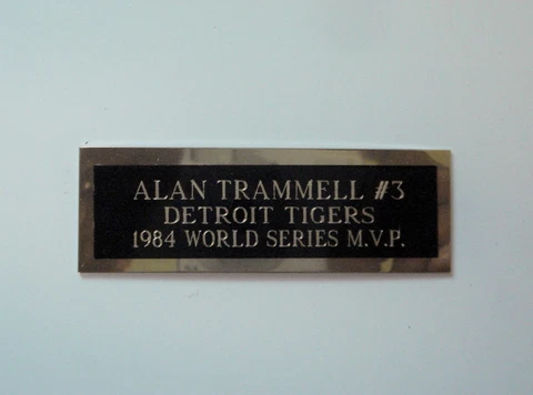 Alan Trammell Baseball Card Plaque or Baseball Ball Cube Nameplate 1" X 3" Cover
