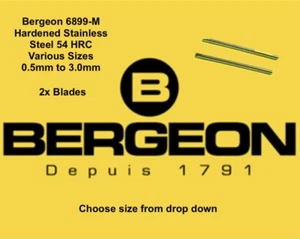 2x Bergeon Screwdriver Blades Hardened Stainless Steel Multi Sizes 6899-M Range - Picture 1 of 3