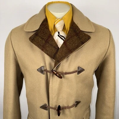 Vtg Lakeland Pea Coat Toggle Mens 40 Wool Trench Overcoat Jacket 60s 70s MCM Mod - Image 1 of 4
