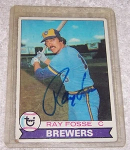 1979 Topps Ray Fosse Brewers Baseball Card SIGNED - Picture 1 of 2