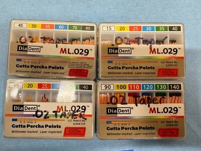 DIADENT Gutta Percha Points Endodontic Product .02 Taper - Assorted Lot - Image 1 of 4