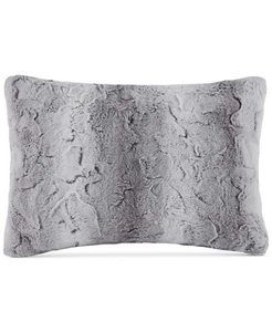 Madison Park Zuri Kunstfell 14" x 20" grau länglich dekoratives Kissen T410987 - Bild 1 von 3