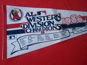 Official 1986 A.L. Western Division Champions CALIFORNIA ANGELS Baseball Pennant - Picture 1 of 3
