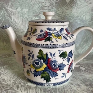Vintage / Retro Midwinter Jacobean Blue 1½ Pint Tea Pot. c.1960's - Picture 1 of 8