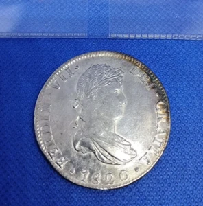 México 1820 Mo JJ Plata 8 Reales Fernando VII AU+ Estado (B31) - Imagen 1 de 4
