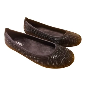 Zapatos planos de ballet Vionic para mujer 6 sauce negros con tachuelas informales cómodos parte superior baja - Imagen 1 de 10