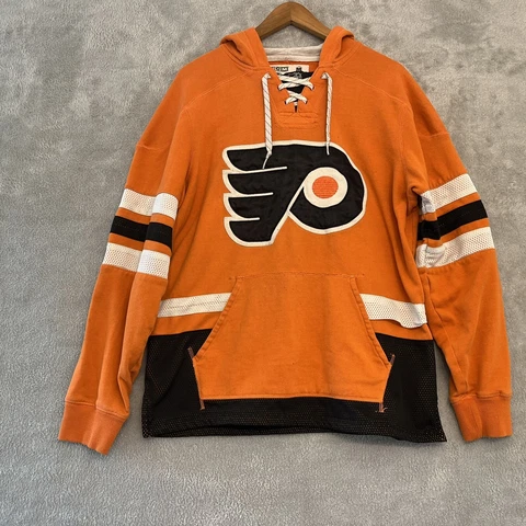 Vintage 90s CCM Philadelphia Flyers Pullover Hoodie Sweatshirt Jersey Medium Cover
