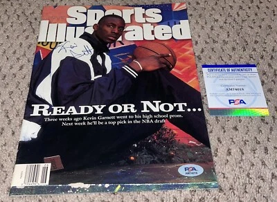 KEVIN GARNETT SIGNED SPORTS ILLUSTRATED MAGAZINE PSA DNA AUTOGRAPH BASKETBALL KG - Image 1 of 2