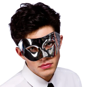 Rimini Eyemask Italian Eye Mask Adults Masked Ball Fancy Dress Accessory Silver - Picture 1 of 1