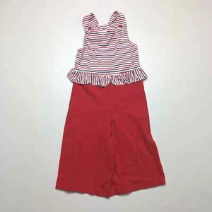 Mayoral Romper Girls Size 5 Red Stripe Jumpsuit Outfit - Picture 1 of 5