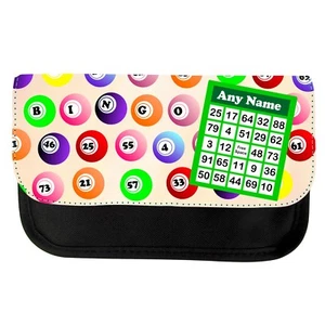 PERSONALISED BINGO CARD BINGO BALLS PRINT BINGO BAG / PENCIL CASE SCHOOL GIFT  - Picture 1 of 3