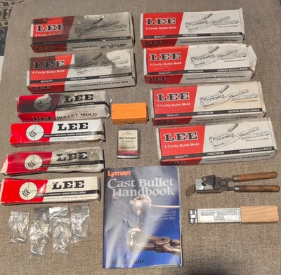 LOT of LEE Bullet Molds & LYMAN Sharpshooter Single Cavity ( powder bushing ) - Image 1 of 4