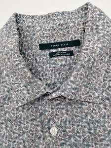 Perry Ellis Men's Size 2XL Tall Washable Linen Blend Short Sleeve Shirt - Picture 1 of 8